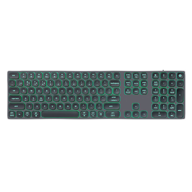 2.4G Wireless BT5.0 PC Computer Keyboard Slim Aluminum Alloy Scissor 108 Keys Type-C Rechargeable Keyboard